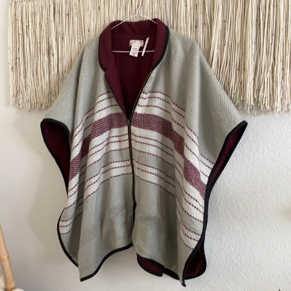 Free People Zip Up Cape Coat Jacket